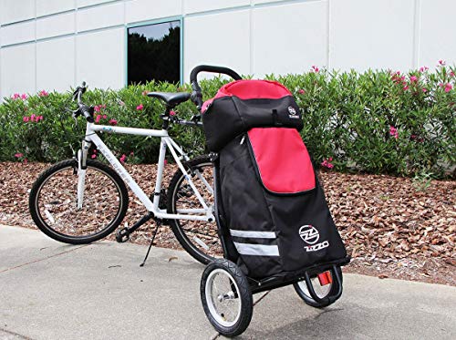 ZiZZO Compact Folding Cargo Bike Trailer with a Free Tote Bag and a Free Large Shopping Bag