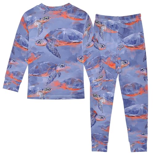 senya Fire Ice Turtle Pajamas Set Long Sleeve Soft Cotton Sleepwear 2 Piece2
