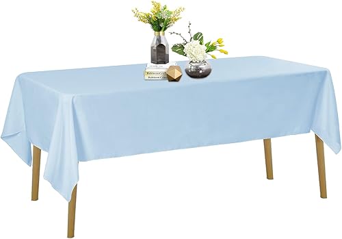 Miniatura 1 de Mantel rectangular de 60 x 120 pulgadas, mantel de poliéster lavable, resistente a las manchas y a las arrugas, mantel de tela decorativa para mesa