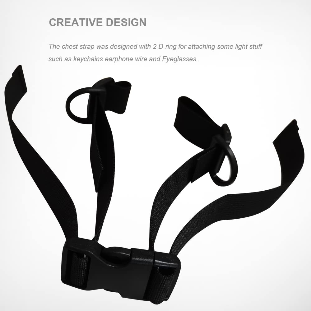 SYIDINZN Backpack Chest Strap, Heavy Duty Adjustable Hardness Backpack Sternum Strap Chest Belt with Quick Release Buckle with D-Ring for Camping Hiking Jogging