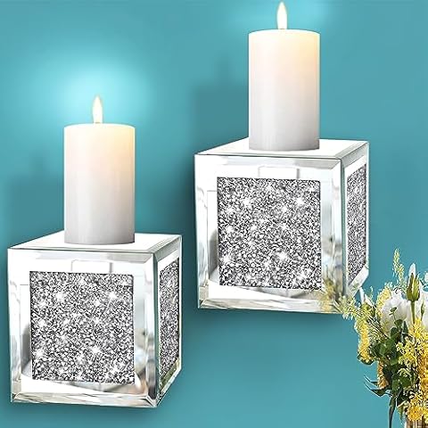 ZOLAPI Crystal Diamond Candle Sconces Set Cover