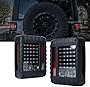 Xprite LED Tail Lights with with Rear Brake Turn Signal & Reverse Lights Function, Clear Lens Rear Lights Compatible with 2007-2018 Jeep Wrangler JK JKU