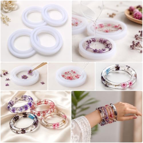 BGA WiRED FAX Art Epoxy Silicone Bangle Mould Set of 4 Sizes Pack of 4 - Image 5