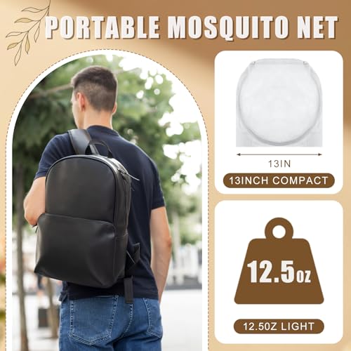 Image of 2 Pcs Large Pop Up Mosquito Net for Bed 78 * 31 * 22 Inch Portable Foldable Mosquito Netting for Camping Outdoor Indoor Travel Patio Bug Net Mesh Tent Canopy for Adults Bedroom, White