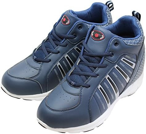Calden Men's Invisible Height Increasing Elevator Shoes - Blue Leather Lace-up Lightweight Sport Sneakers - 4 Inches Taller - K3333 - Size 6 D(M) US | Image 2