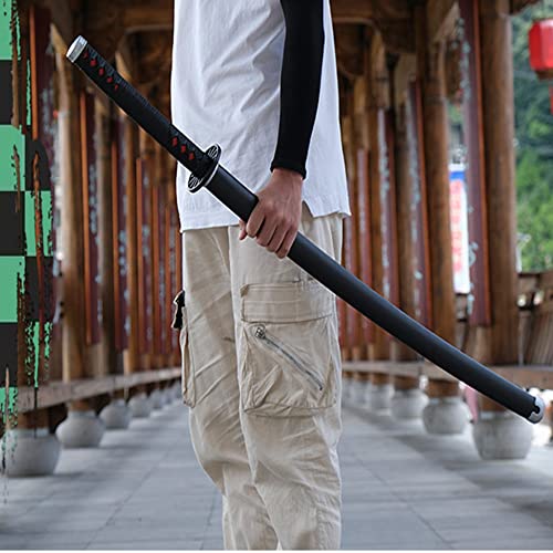 damdos Halloween Prop Weapon Cosplay Sword PU Foam 31.5inch Tomioka Giyuu Kamado Tanjirou Swords Xmas Birthday Gifts (Satoman Tanjiro)