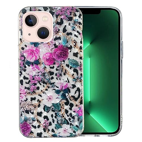 Lyxigt TPU-skydd för iPhone 13 mini - Leopard & Blommor