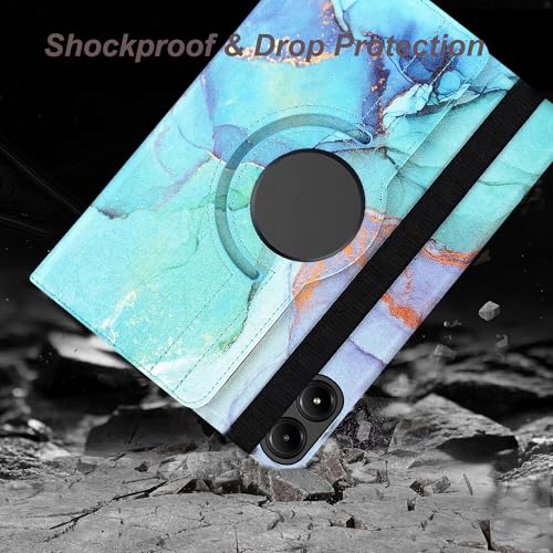 Image of TGK Rotating Flip Cover for Redmi Pad Pro 12.1 inch Case /Poco Pad 12.1 inch Tablet Printed Cases (Green Marble)