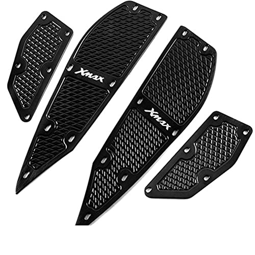 Yamaha バイク フットレスト パッド ステップ プレート フットペグ エクステンション フロント リアセット CNCアルミ製 カスタムパーツ ドレスアップ 対応車種 ヤマハ XMAX250 XMAX300. (黒い)