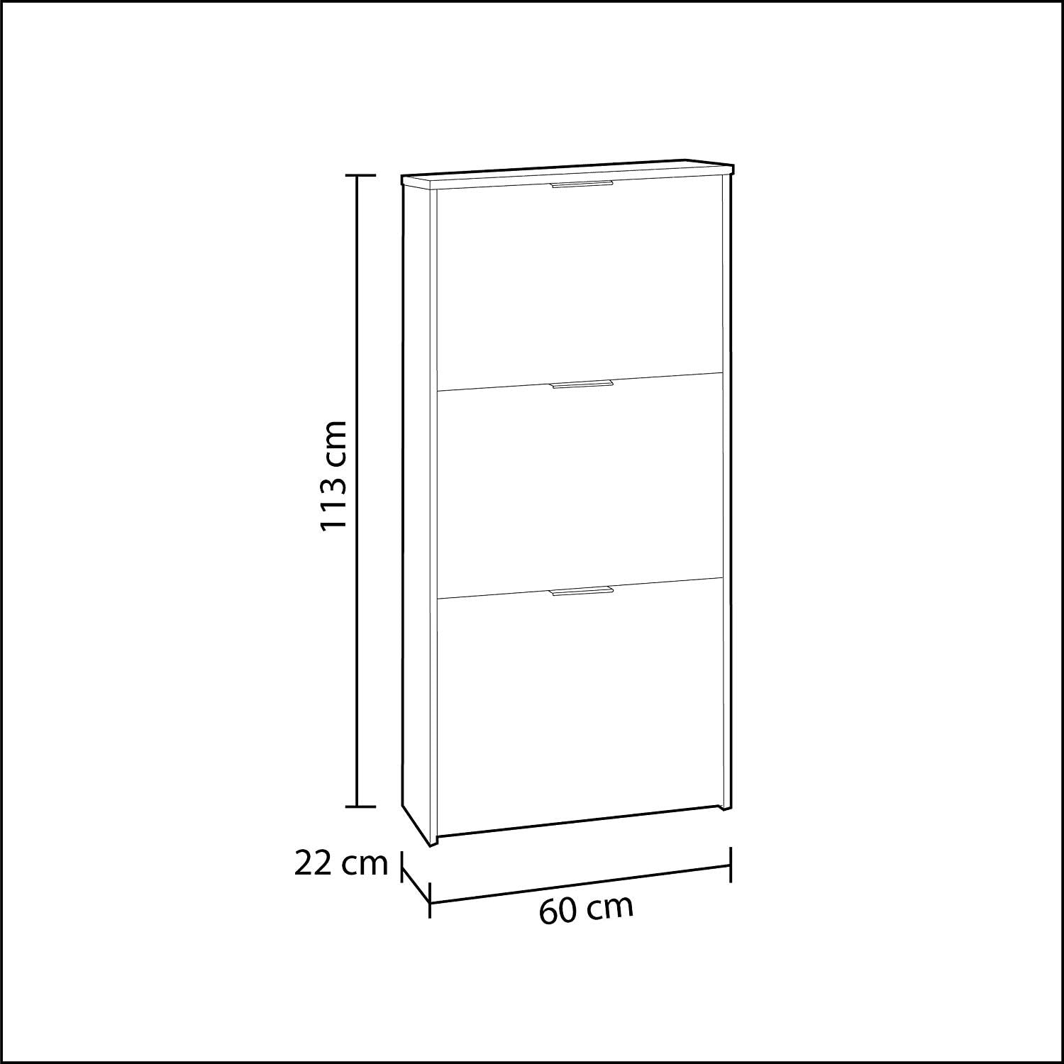 Bricozone Scarpiera A Ribalta Salvaspazio Con 3 Ante Mobile Portascarpe In Melaminico Finitura Bianca Antigraffio Fino A 20 Paia 113x60x22 Cm (Bianco)