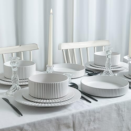 Image of Christian Siriano Lusso 16-Piece Dinnerware Set Stoneware, White