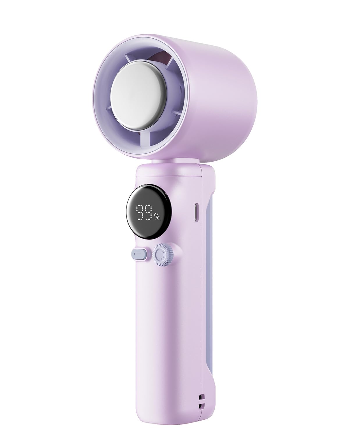Portable Hand Held Turbo High Speed Personal Fan,100 Gear Speed Wind,10600RPM 8m/s max Digital Power & Speed Display,4000mAh,USB Rechargeable Fan purple