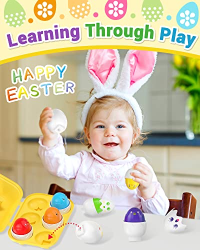 Image of Yetonamr Easter Eggs Toys for Babies Boys Girls Kids, Toddler Easter Basket Stuffers Prefilled Easter Eggs with Toys Inside Filled Infant Montessori Toys Gifts for Toddlers Babies Boys