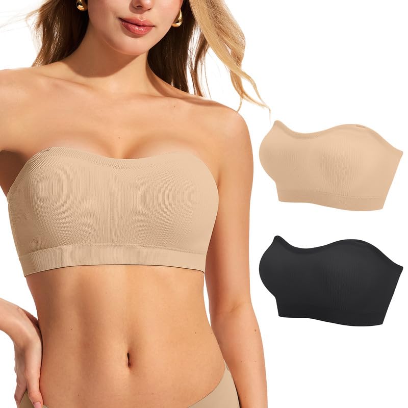 ProKloud Strapless Push Up Bras for Women Wireless Bandeau Bra