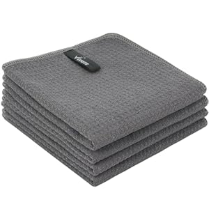 VIVOTE Wafel theedoek, 4 Pack 40 CM X 60 CM, Microvezel Keukendoek, Schotel Handdoek Ultra Zachte Super Absorberende Sneldrogende Machine Wasbaar
