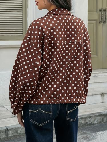 Image of Tankaneo Womens Polka Dot Zip Up Cropped Jackets