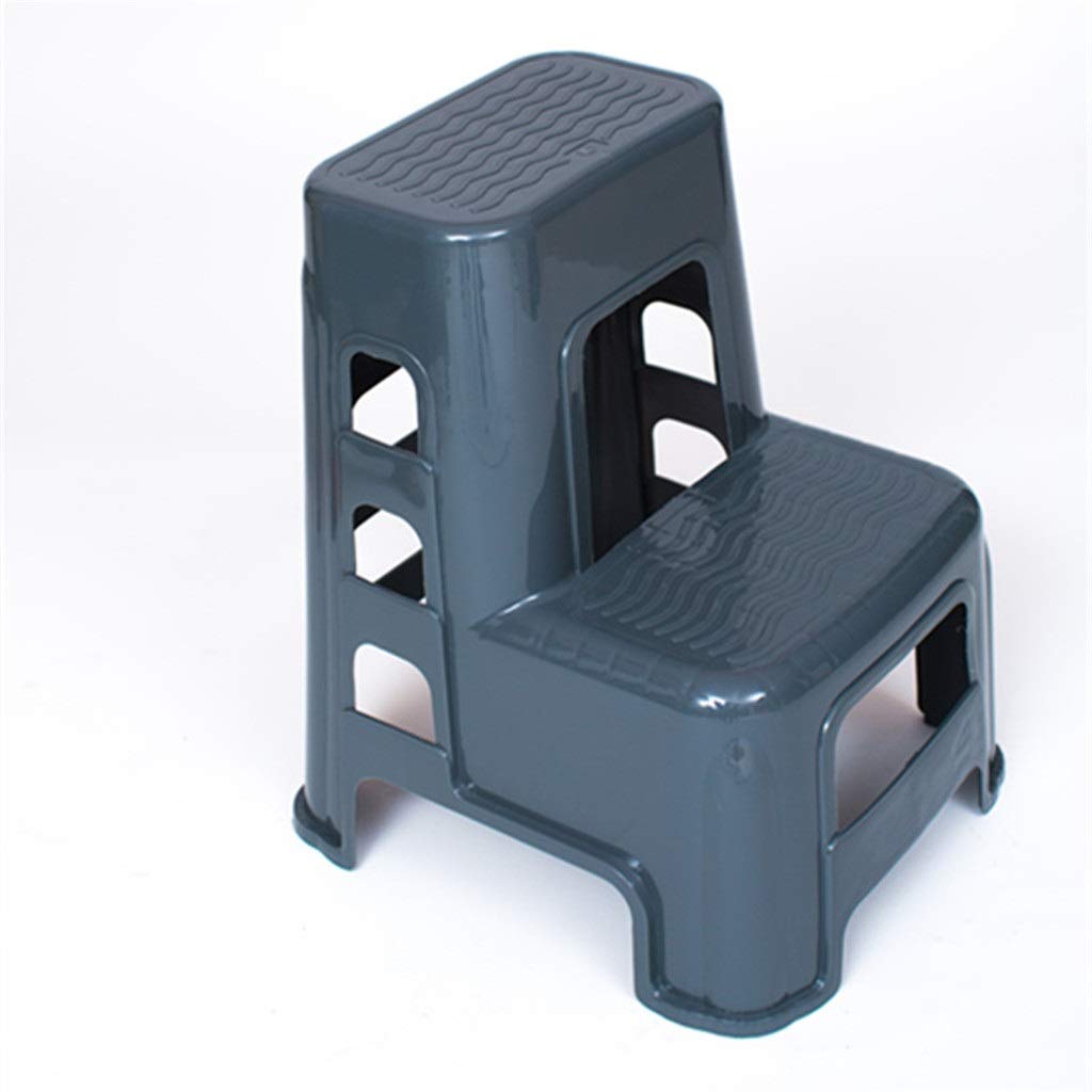 step stool ladder Step Stool Two-Layer Ladder, Car Washing Anti-Skid Safety Stepped Design Household Lad(Grey)