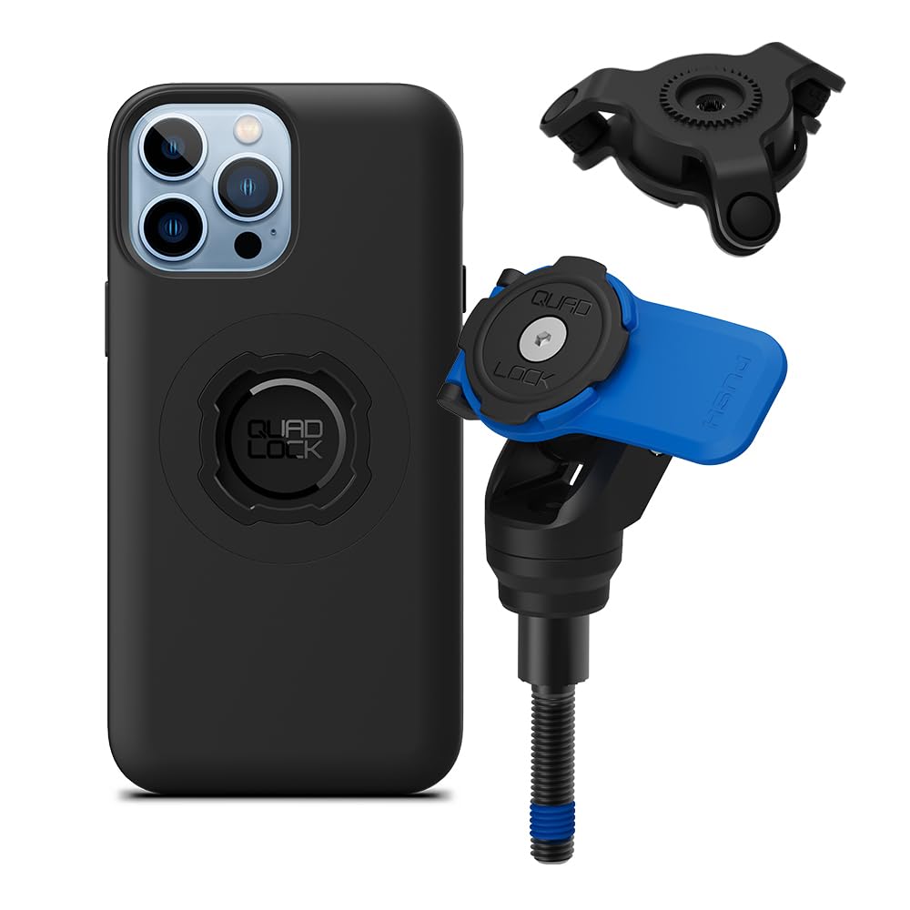 Quad Lock Handlebar Clamp Motorcycle Phone Mount with Vibration Dampener and MAG Phone Case for iPhone 13 Pro Max