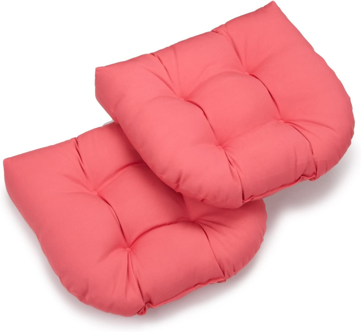 Blazing Needles Twill Rounded Back Chair Cushion, 19" x 19", Berry Berry 2 Count