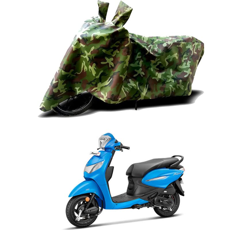 Image of 100% Water Resistant Bike Scooty Two Wheeler Body Cover Compatible for Hero Pleasure Plus LX /UV-Rays /Heat Protection /Birds Dropping /Scratchproof /Dust Proof /Waterproof /All Varient[Green MJ]