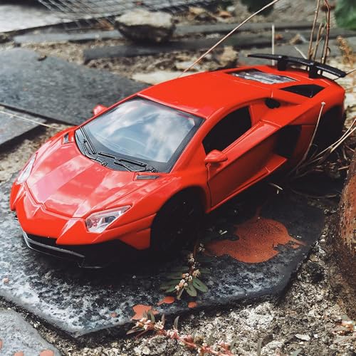 Image of 132 Scale Lamborgini LP750 Toy Car for Kids Diecast Metal Car Light Sound Pullback Openable Door