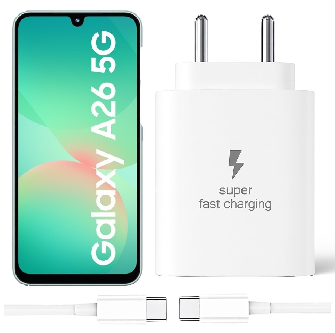 25W Type-C Charger with Cable Compatible with Samsung-Galaxy A26 5g | Super Fast Charger Adapter for S23/S24/S25/S21Fe/A14/M17/M06/M07/M05/F05/F15/F06/M36/A55/ F17/A16/M16/A56/A36/A35/A34/A26, White-image-46