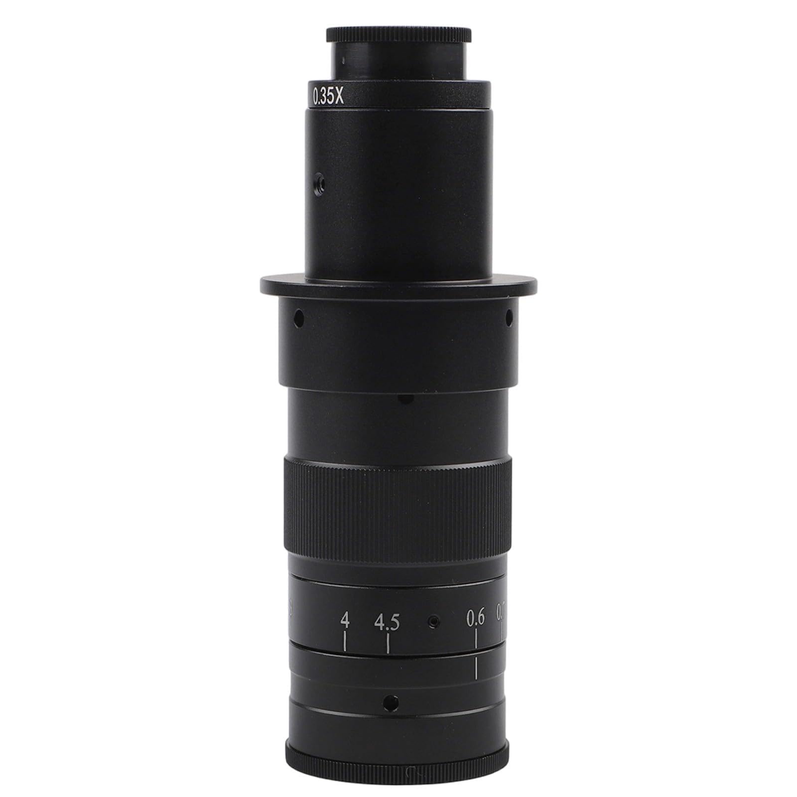 Mikroskop-Objektiv, C-Mount-Zoomobjektiv, Industriekameraobjektiv, 0,7–4,5-fache Vergrößerung, Legierungsbau, für Videoinspektion, Leiterplatte, Schmuck