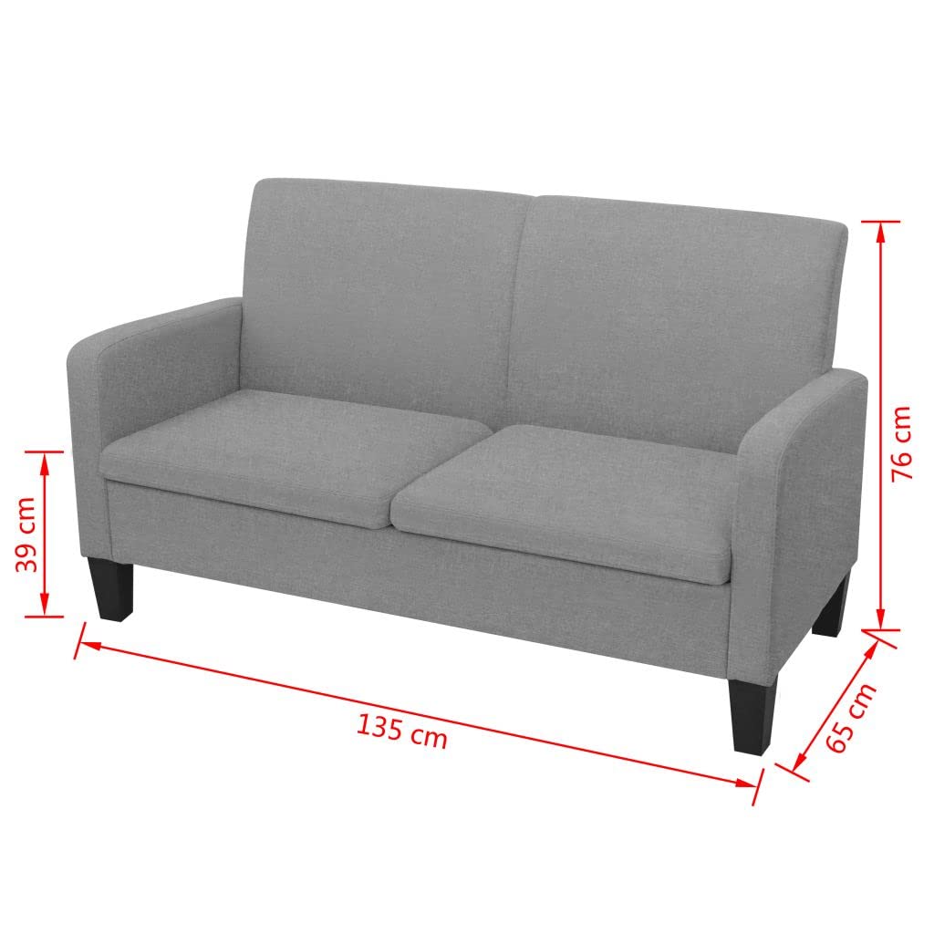 Sofá de 2 plazas, Sofas De Salon, Sofa Relax, Sofá Chaise Longue, Mueble, Modulos Salon, 135x65x76 cm Gris Claro