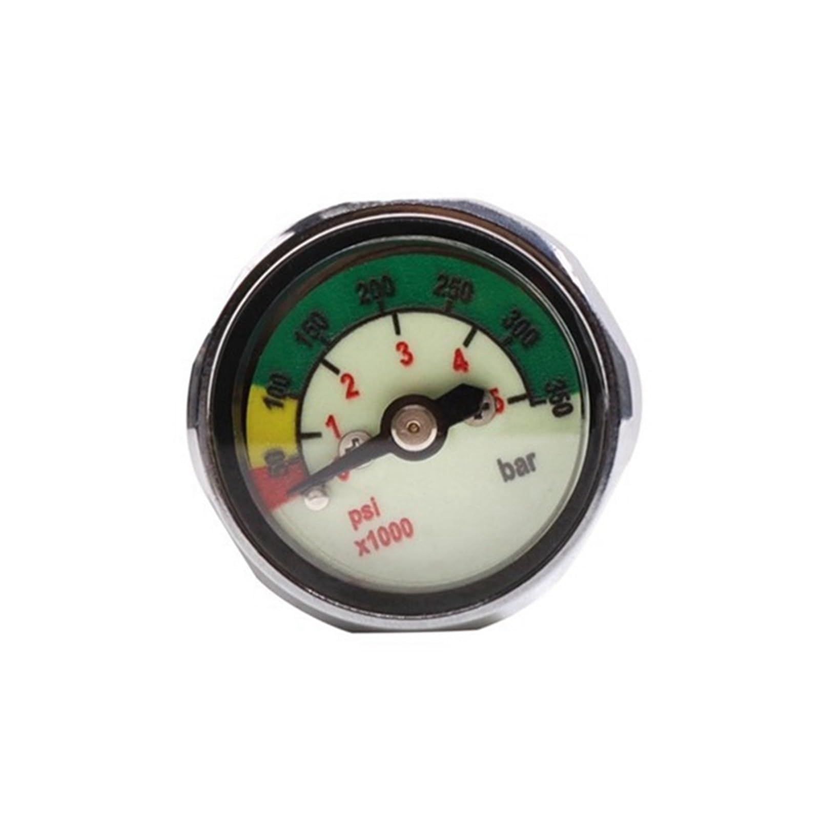 Manometro da 2 pezzi, faccia 1 pollice, 350 BAR/5000 PSI, filettatura 7/16 pollici-20UNF