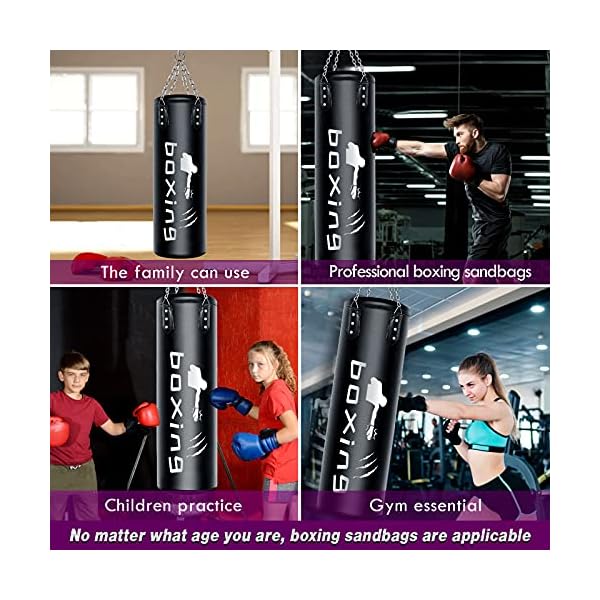 Heavy-Boxing-Bag-for-Adults-Youth-Non-Tear-Leather-Boxing-Equipment-Heavy-Bag-with-Adjustable-Wall-Bracket-Ceiling-Hook-Chain-4ft-Boxing-Bag-for-Kickboxing-Taekwondo-Karate-Muay-Training Heavy Boxing Bag for Adults & Youth, Non Tear Leather Boxing Equipment, Heavy Bag with Adjustable Wall Bracket Ceiling Hook Chain, 4ft Boxing Bag for Kickboxing Taekwondo Karate Muay Training