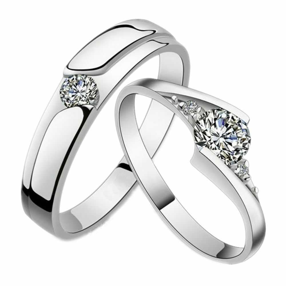 Bling Queen Unisex Silver Plated Adjustable Couple Rings With Cubic Zirconia, Round Cut Promise Rings, Couple Ring Bridal Set, Trendy Middle Finger Ring, Elegant Finger Bands (B09LS6W5DP) Amazon Price History, Amazon Price Tracker