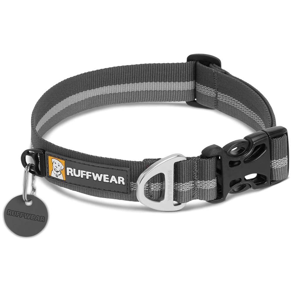 Ruffwear klasyczna obroża dla psa z odblaskową lamówką, rasy średniej wielkości, regulowane dopasowanie, średnia (36-51 cm/14-20 cali), zmierzchowy szary, kołnierz z kolby, 25801-0251420