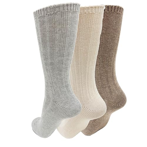 Clarks Women's Wide Rib Crew Socks 3 Pair, Ivory/Lt H Grey/Khaki, Women's 4-10 Shoe2