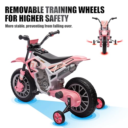 Image of JOYLDIAS Kids Motorcycle, 12V7A Battery-Powered Ride On Motorcycle for Kids