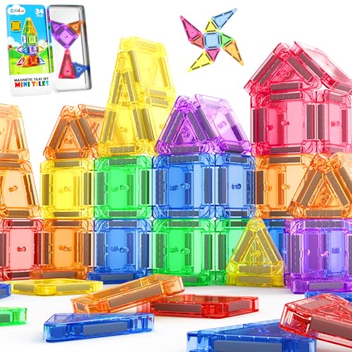 Construction Magnétique Enfant, Mini Blocs Magnétiques Jouet pour Enfants, Magnetic Tiles Jeux Jouets de Construction Montessori, Sensoriel Préscolaire Cadeaux pour Garçons et Filles de 3+ Ans