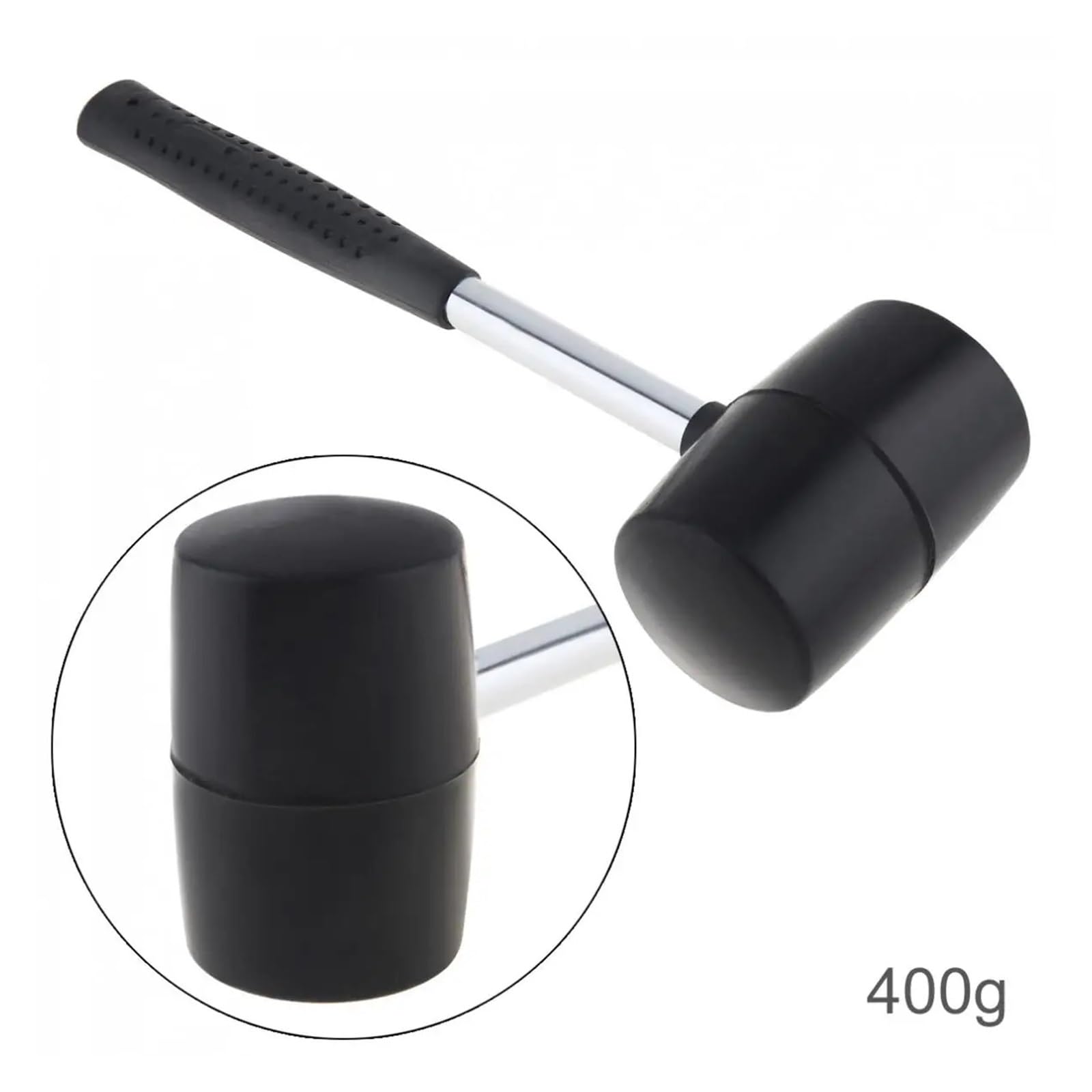 Marteau en caoutchouc noir 400 g, poignée antidérapante