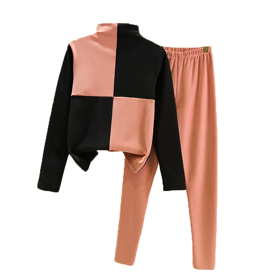 Disimlarl Damen High Collar Thermo Unterwäsche Set Winter Damen Body-Shaping Kleidung, EN8, L