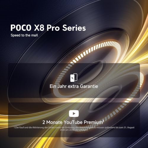 XIAOMI Poco X8 Pro 8+256GB, Unlocked, Dimensity 8500-Ultra, 6500mAh, 50MP Sony IMX882 OIS, AMOLED, Schwarz, 3J Garantie