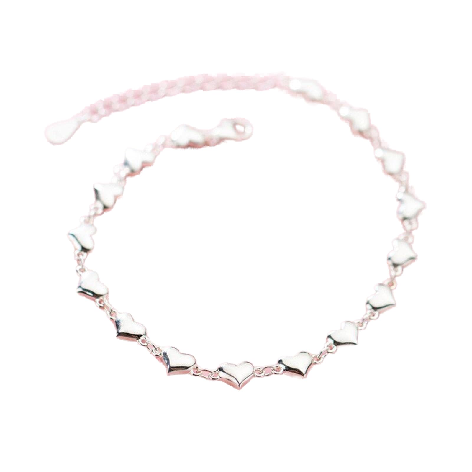 Pulsera De Corazón De Plata De Ley 925, Pulsera De Cadena De Corazón Romántico Para Mujer, Esposa, Regalo De Cumpleaños, Joyería Fina