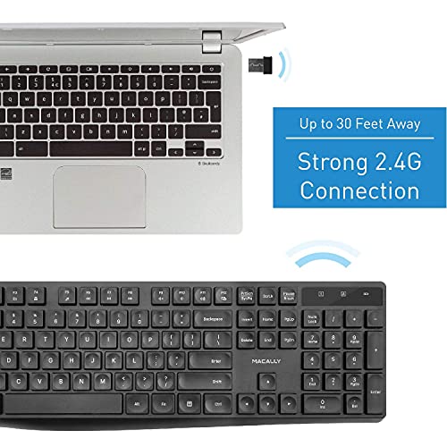 Macally 2.4G Wireless Keyboard an a 1080P Webcam, Enjoy Clear Streaming