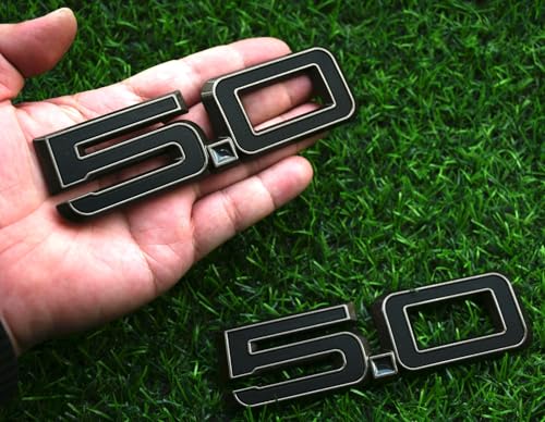 Image of Pair Set 5.0 Emblem Door Side 3D Badge Compatible with 2024-2025 Mustang GT Dark Horse PR3Z-16228-D (5.0-Bronze)