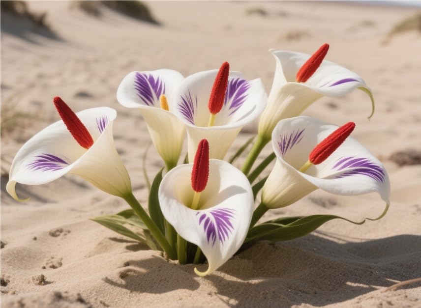 Magnificent Calla Lily Bulbs UK in Bulk: Hardy Perennial Splendor for Breathtaking Garden Displays, Greening Flower-4 Bulbs-K — image 1