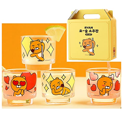 Kakao Soju Shot Glasses Set of 4 in Gift Box - Ryan