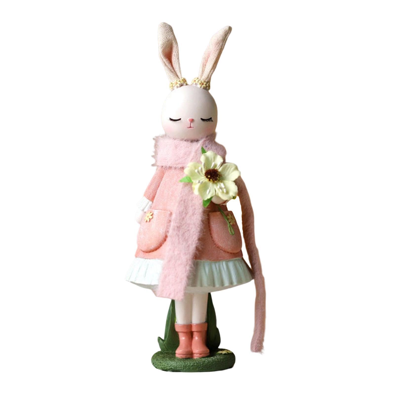 Alcxazs Spring Easter Bunny Statue Table Centerpiece Charming Rabbit Decor