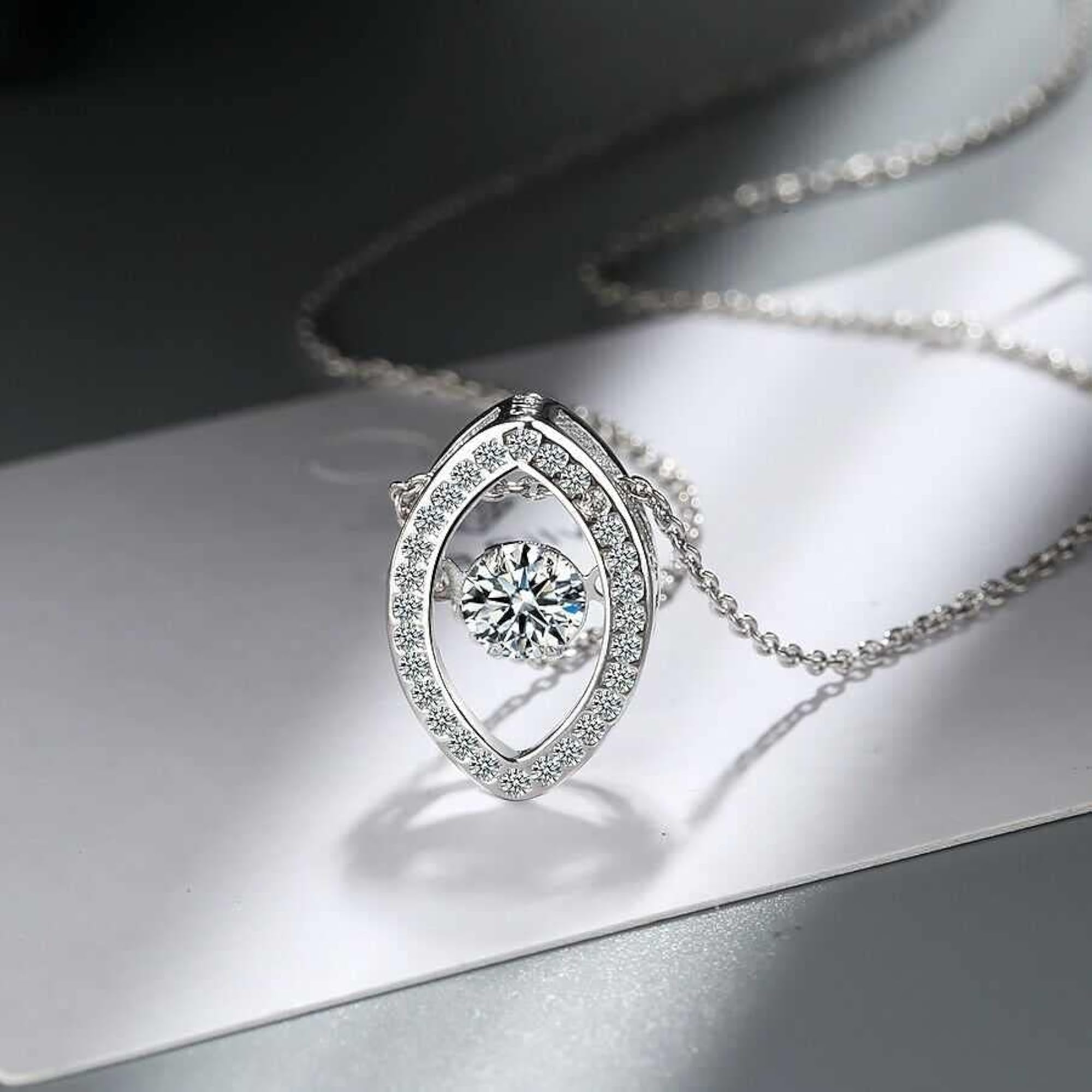 Eye Pendant Necklace Plated with Zirconia