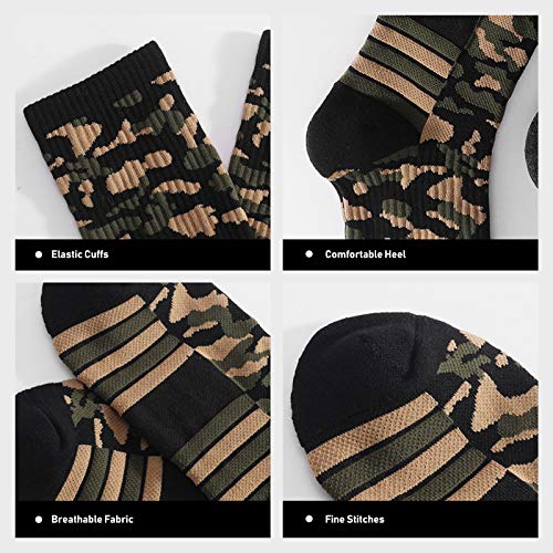 Leeofty Meias esportivas que absorvem e não escorregam, espessas, respiráveis, multicoloridas para a