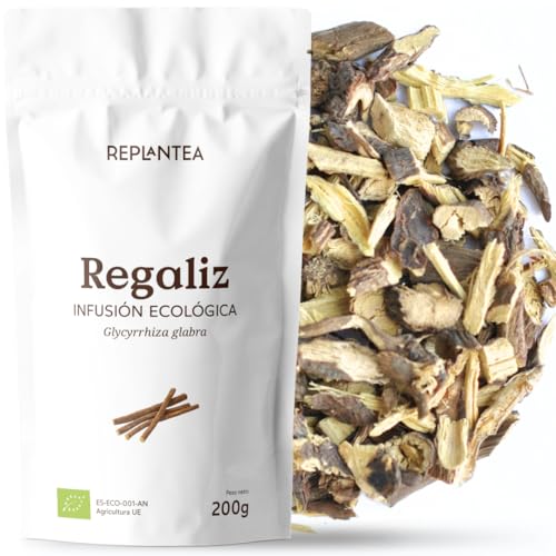 REGALIZ INFUSIÓN ECOLÓGICA 200G (100 Tazas) | Raiz de Regaliz Triturada para Infusión | Infusión de Regaliz Granel REPLANTEA