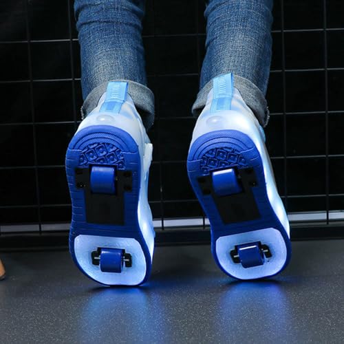 Kids Roller Skates Shoes Sneakers for Boys & Girls, Automatic Retrectable Technical Skateboarding Skates for Sneakers Basketball for Girls Boys Novel Gift3