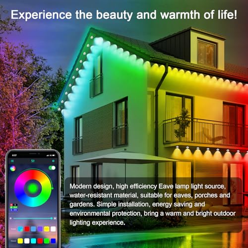 Letianpai 100FT-EAVE LIGHT 300Ft Permanent Outdoor Lights,Rgb Eaves Lights With App Control Remote,Diy Scene Modes Ip67 Waterproof Outdoor Under Eave Lighting,Outdoor Lights For Outdoor Decor,Garden Decor,House,Party,Holiday thumb #1