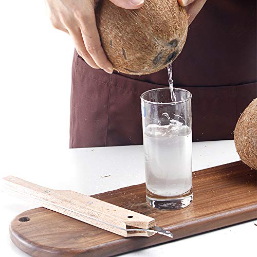 NILKANTH® - Coconut Opener Tool Stainless Steel Coconut Knife with Wooden Handle 2
